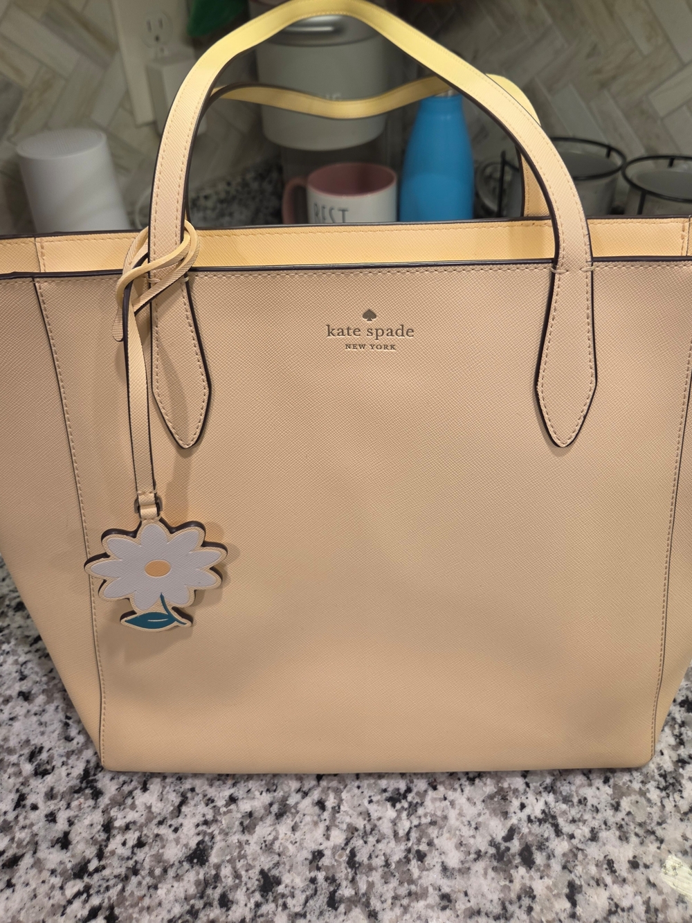 kate spade New York Dana Leather Tote Bag In Butter